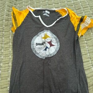 NFL Women's Steelers Short Sleeve Tee - Black and Yellow